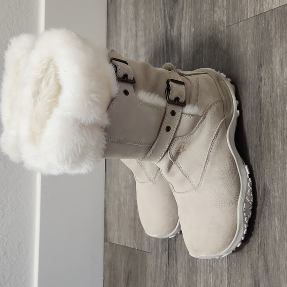 Salomon Lhasa Suede Contagrip Buckle Women's Cream Winter Boots - Picture 5 of 10